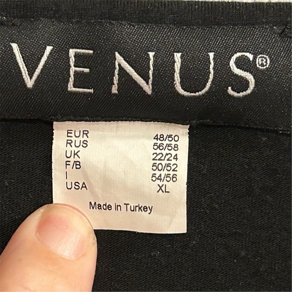 Venus Women's XL Black Cowl Neck Blouse with Sequin Detail - Picture 4 of 9